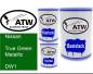 Preview: Nissan, True Green Metallic, DW1: 500ml Lackdose + 500ml Klarlack + 250ml Härter - Set, von ATW Autoteile West.